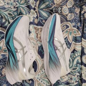 Asics Women's White and Silver Running Shoes